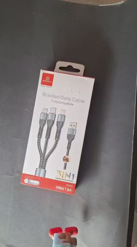 3-in-1 Braided Fast Charging cable